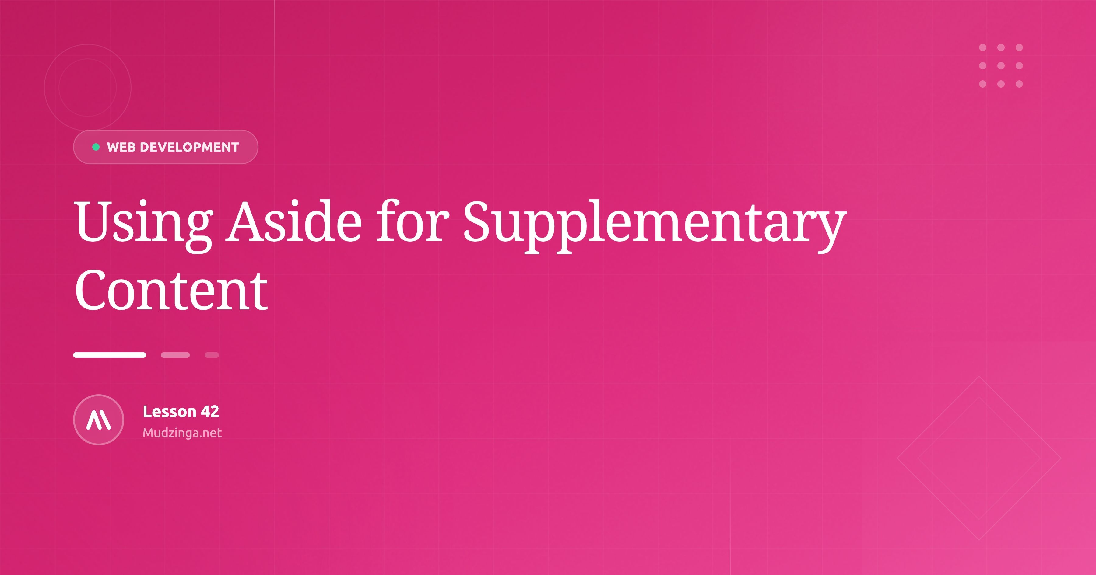 Using Aside for Supplementary Content