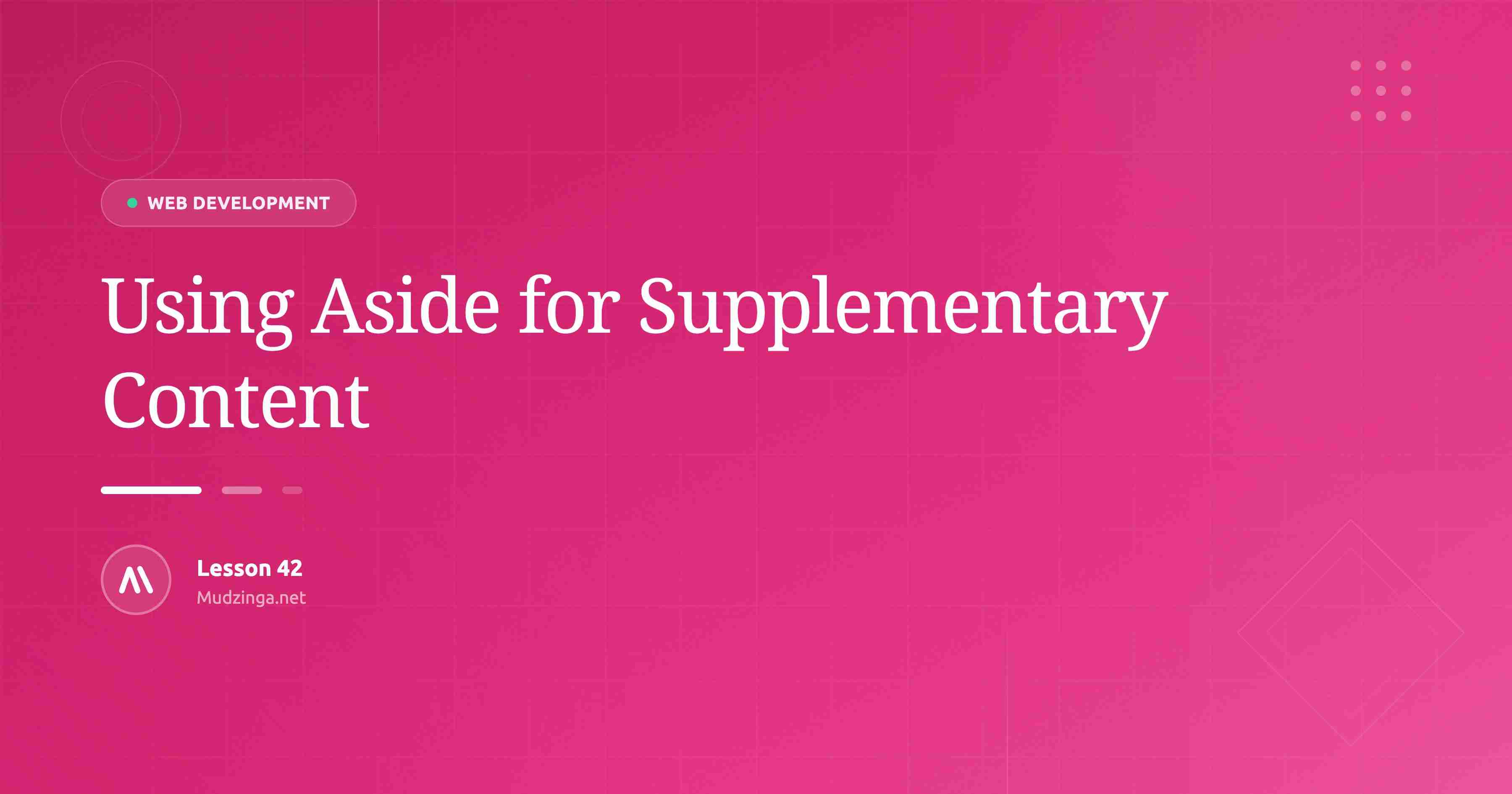 Using Aside for Supplementary Content