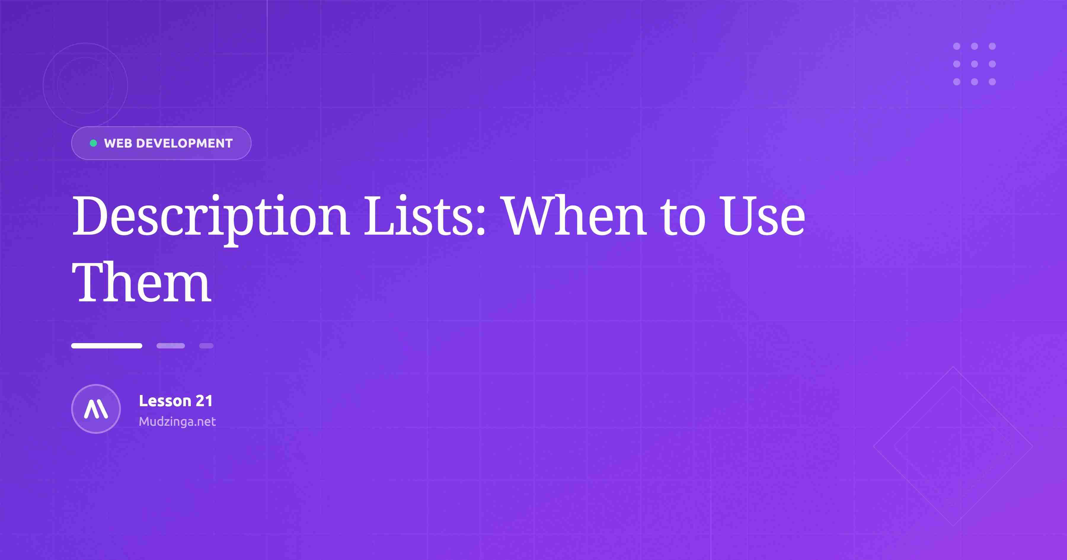 Description Lists: When to Use Them