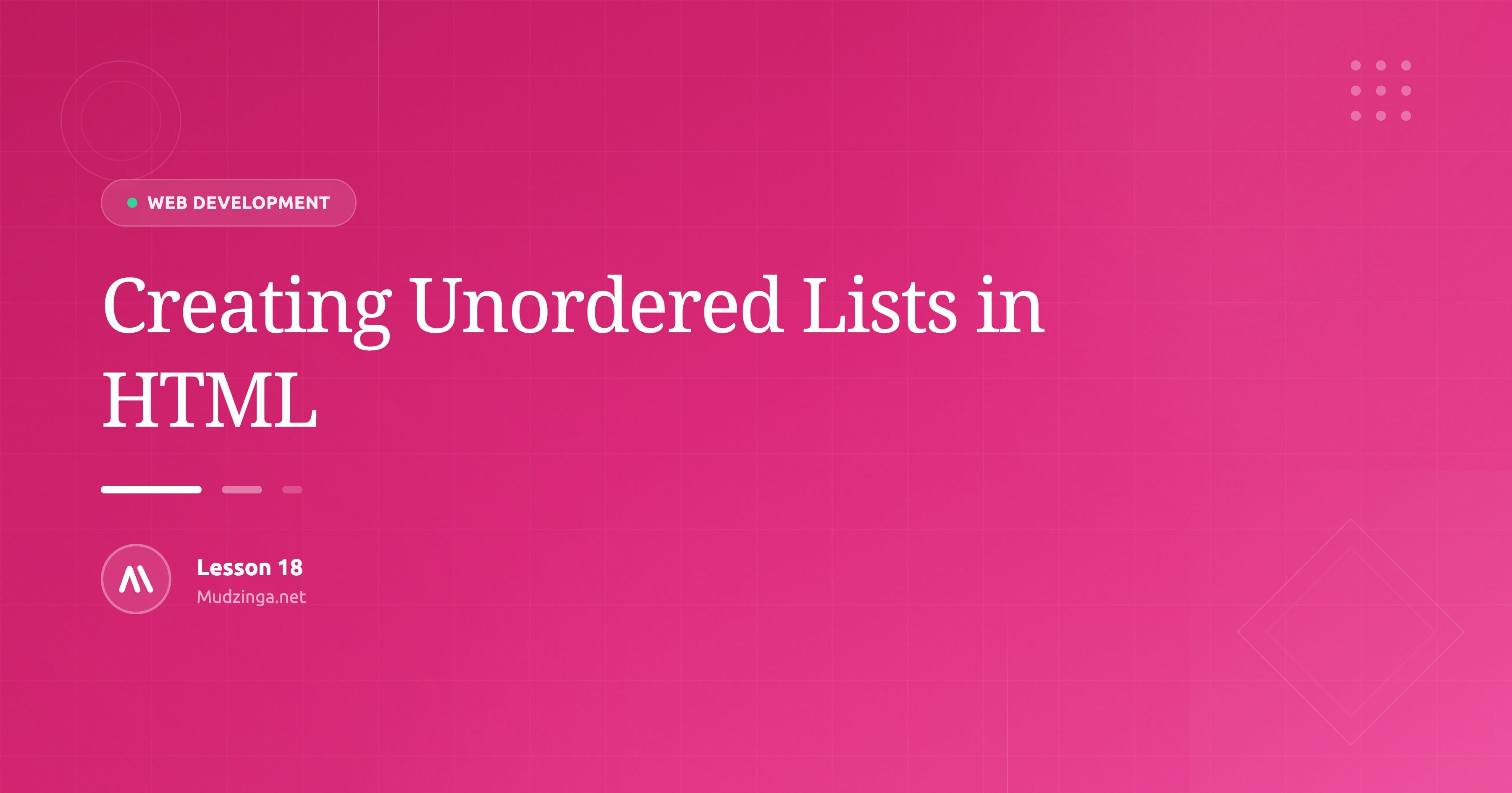 Creating Unordered Lists in HTML