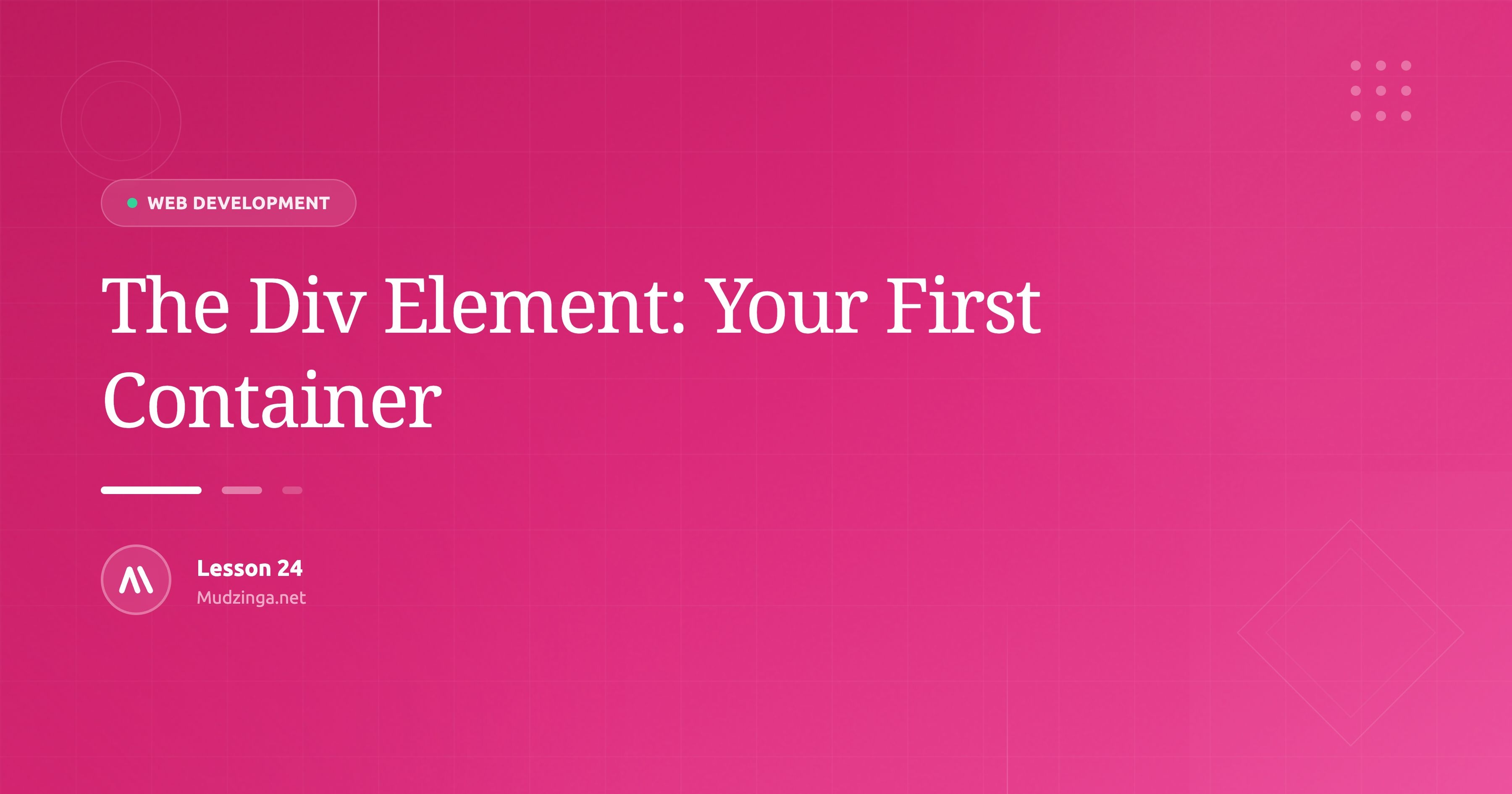 The Div Element: Your First Container
