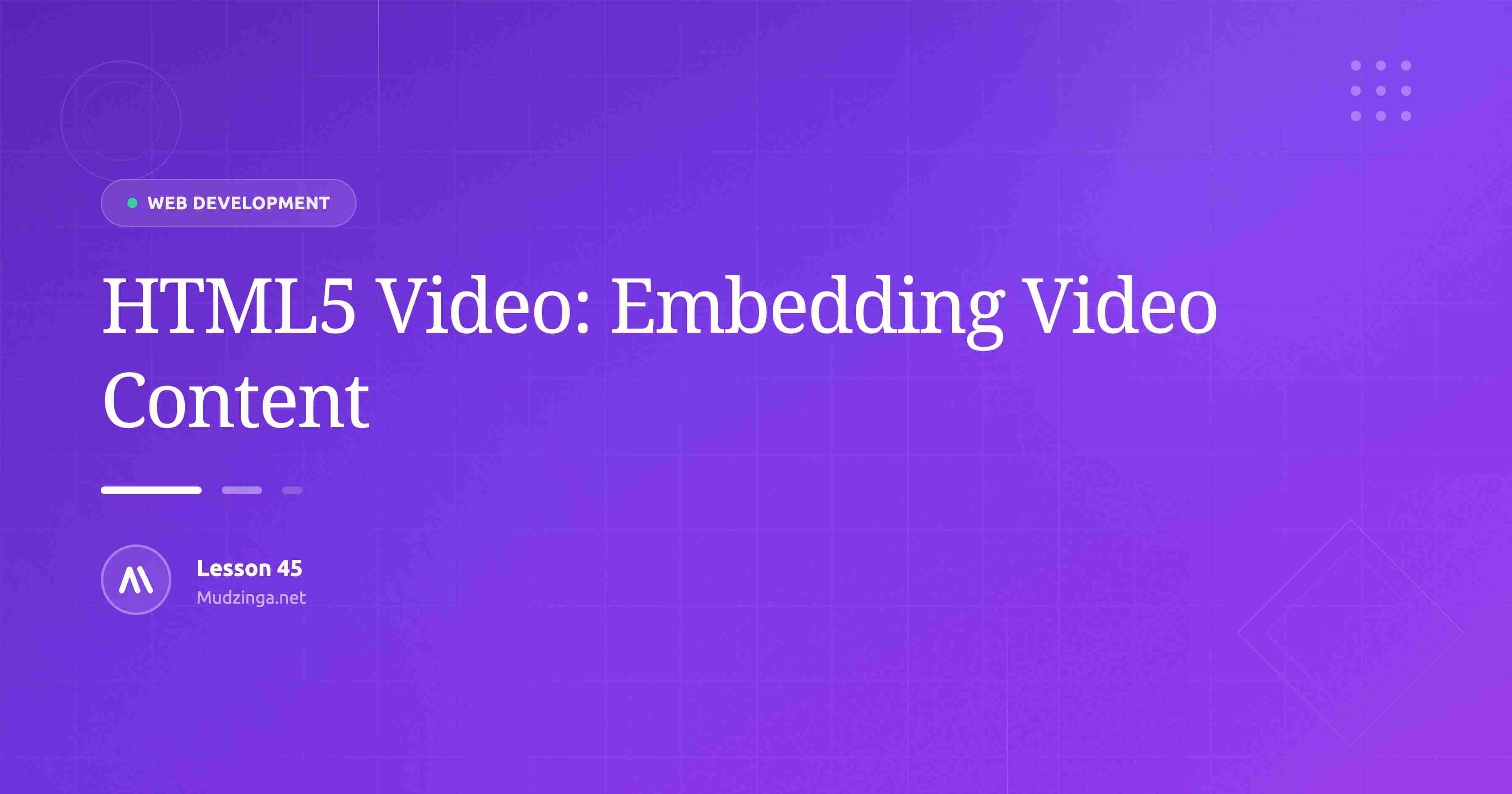 HTML5 Video: Embedding Video Content