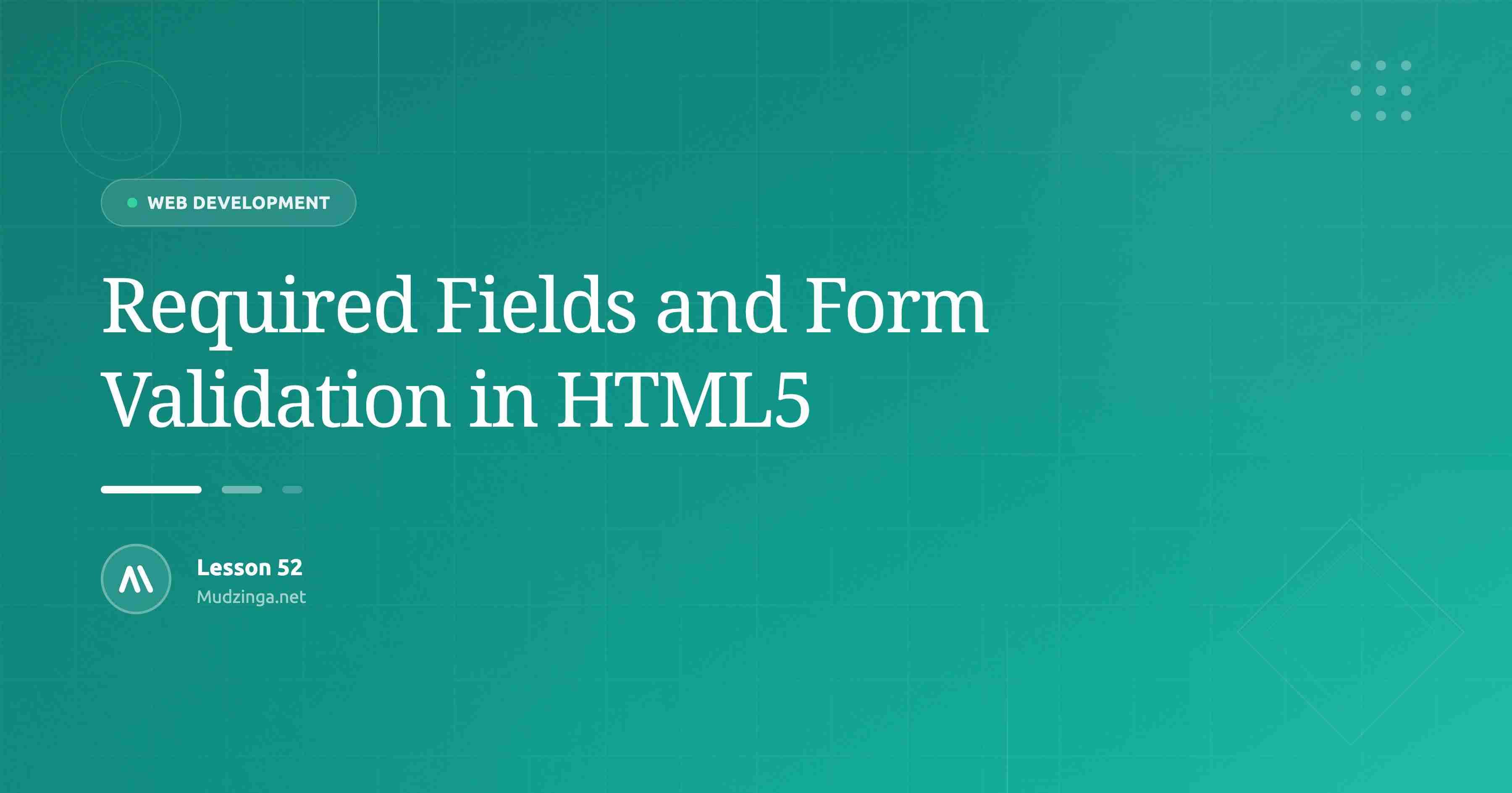 Required Fields and Form Validation in HTML5