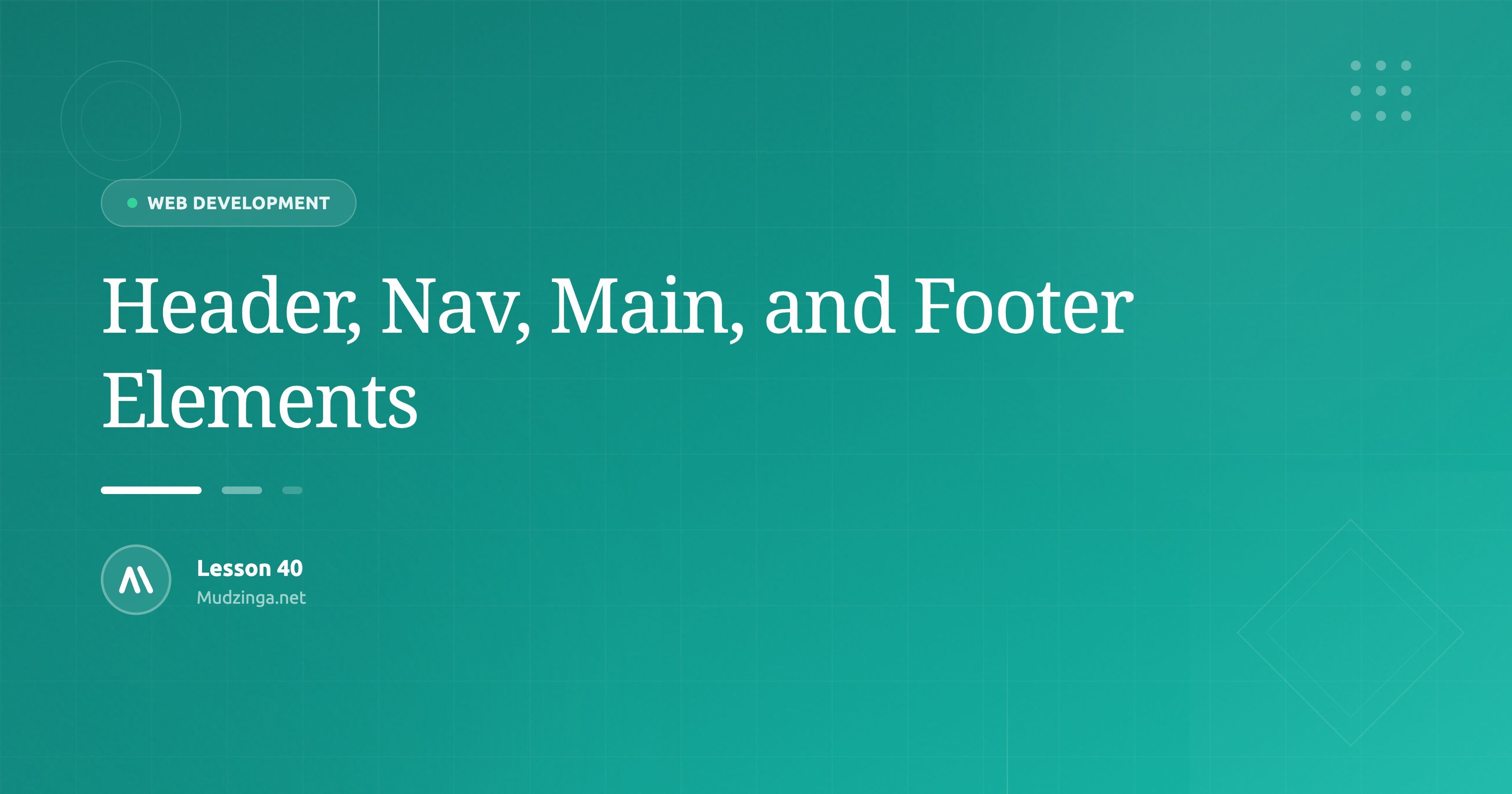 Header, Nav, Main, and Footer Elements