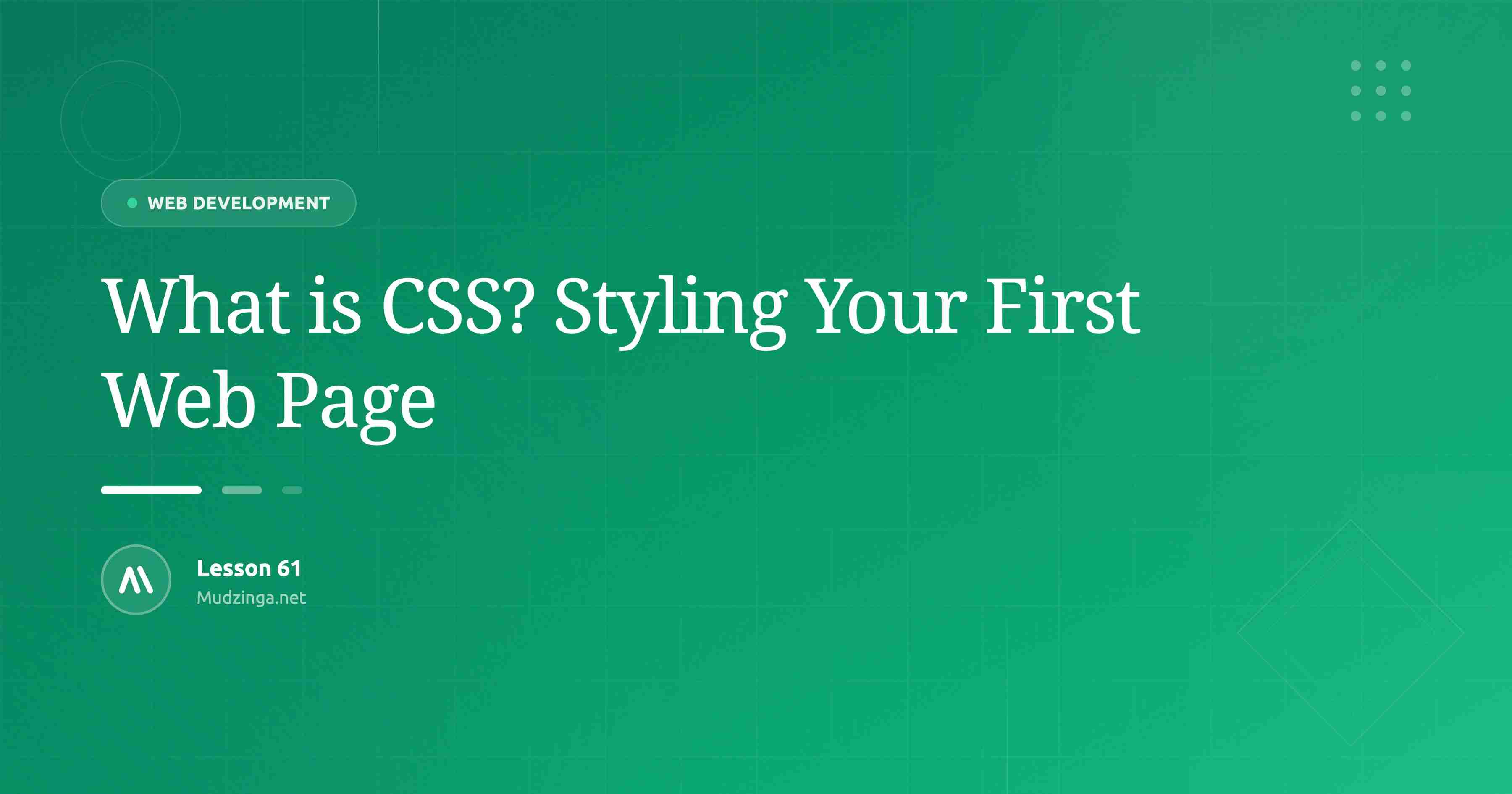 What is CSS? Styling Your First Web Page