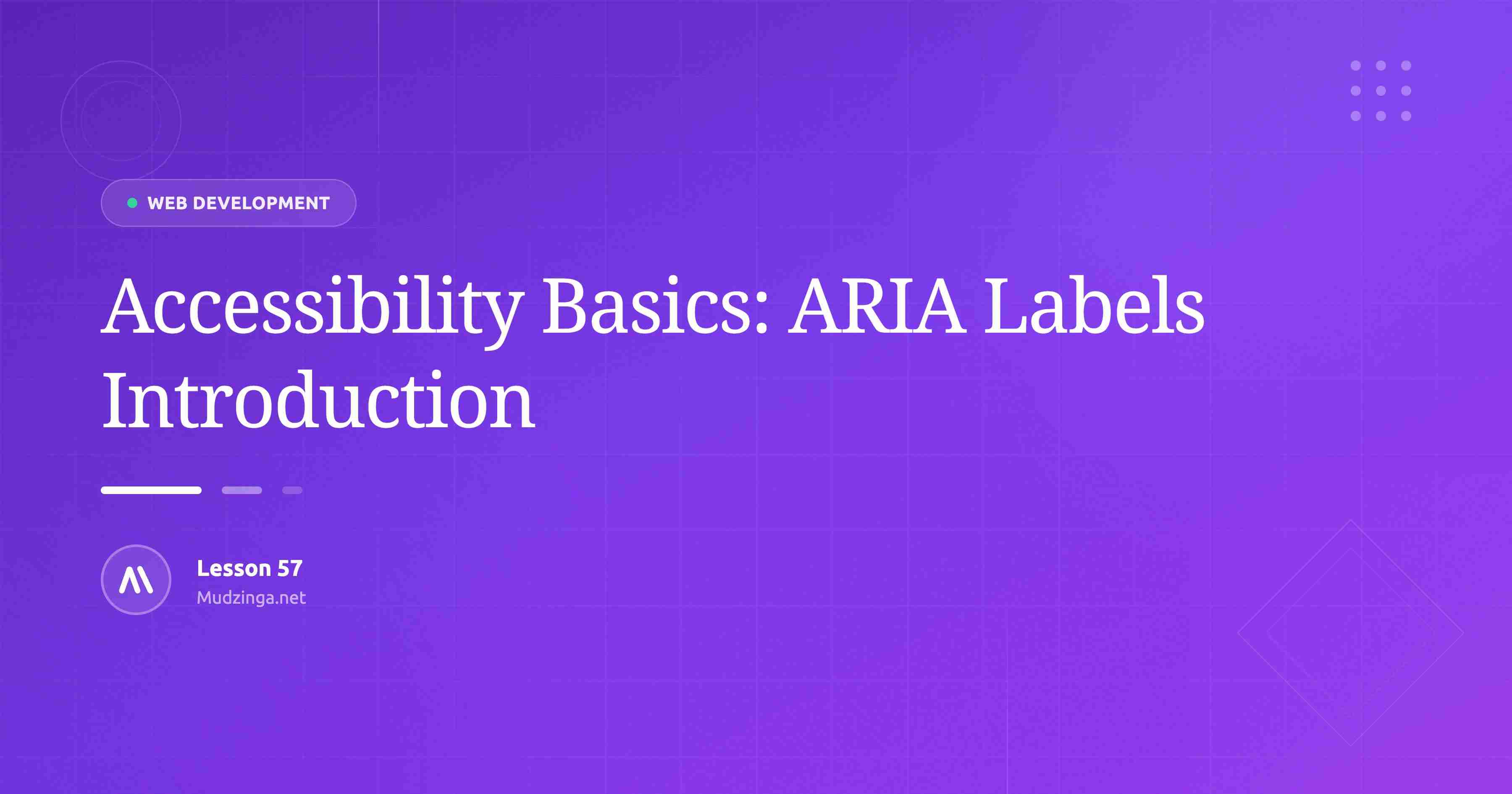 Accessibility Basics: ARIA Labels Introduction