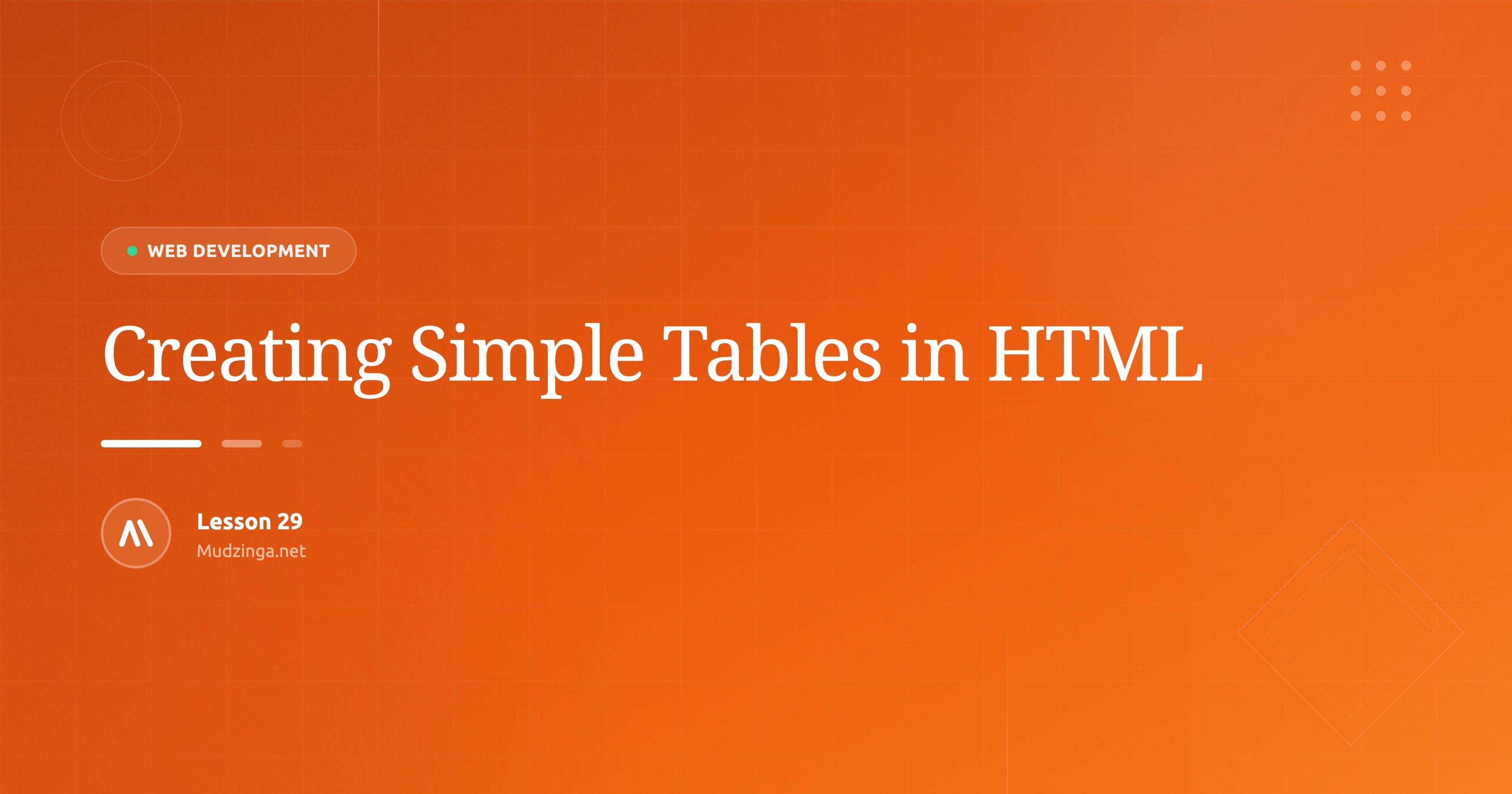 Creating Simple Tables in HTML