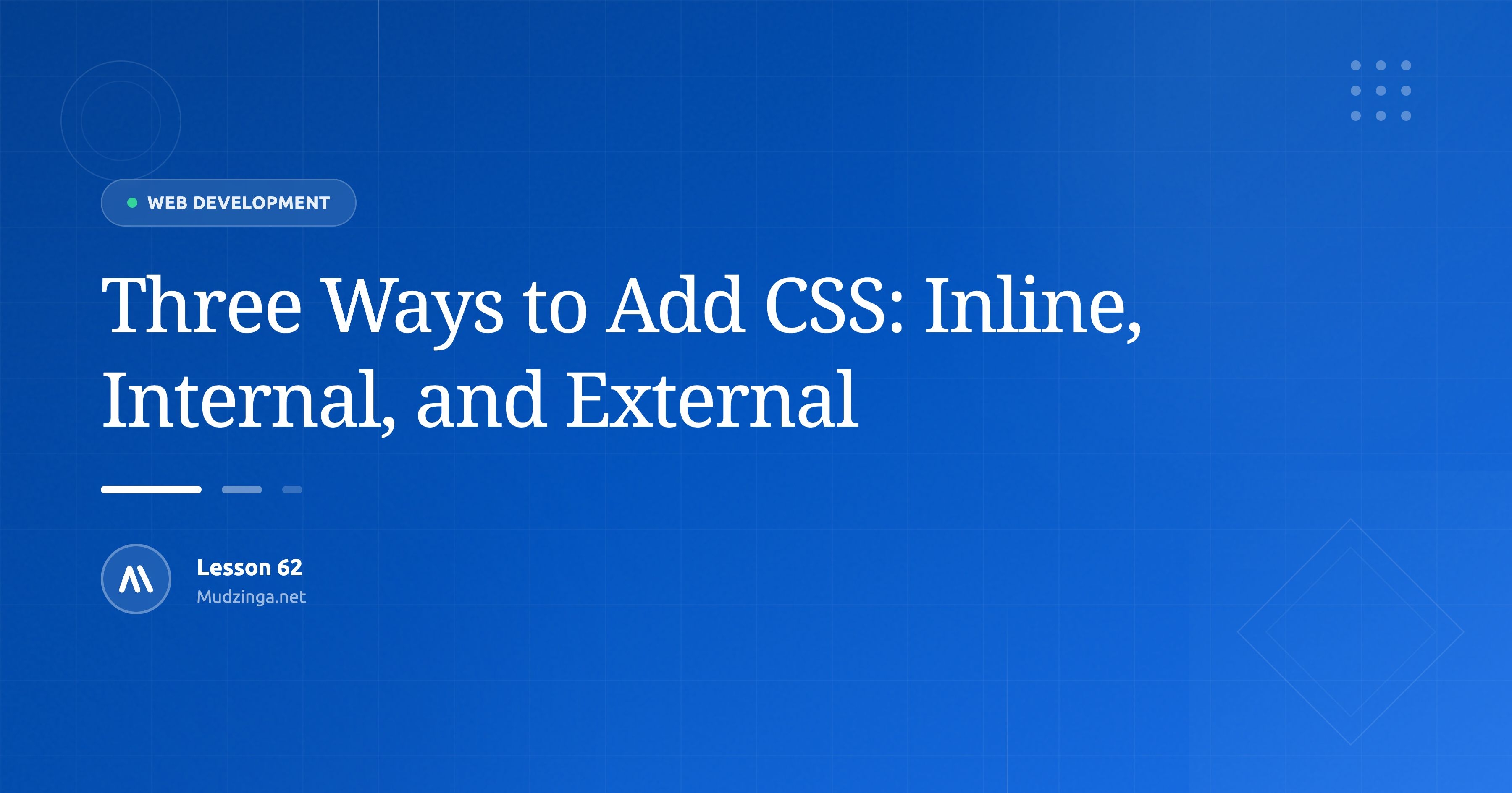 Three Ways to Add CSS: Inline, Internal, and External