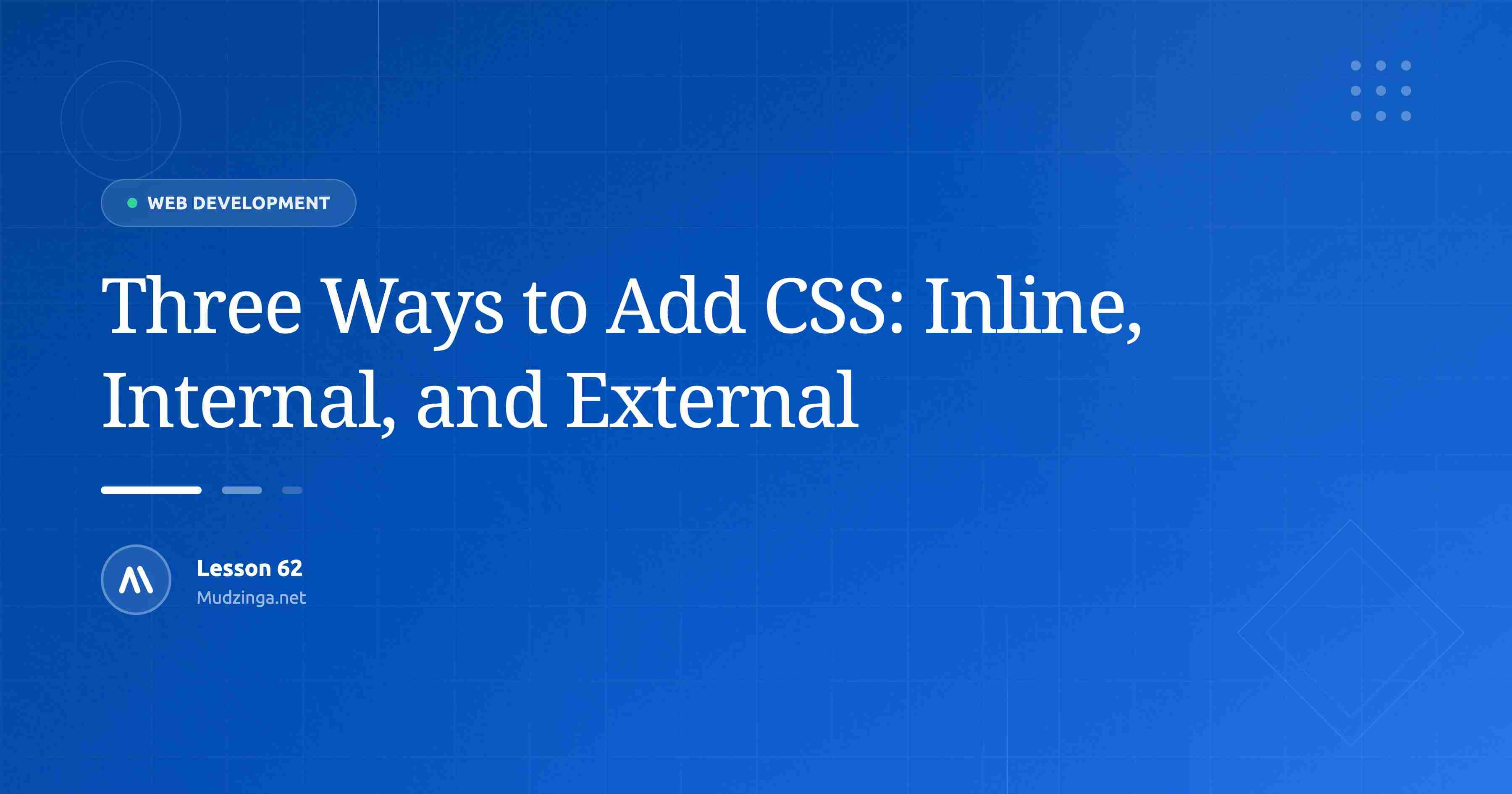 Three Ways to Add CSS: Inline, Internal, and External